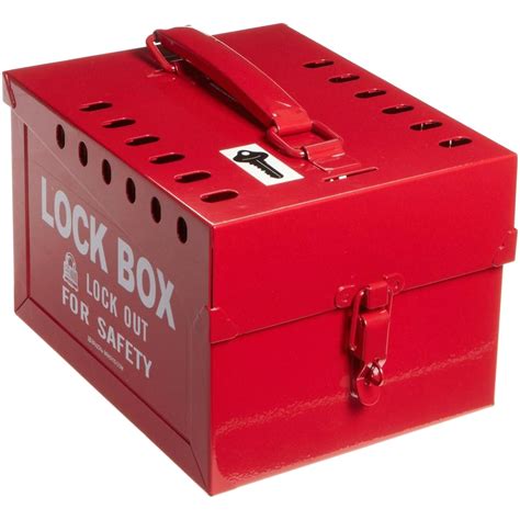 metal lockout box|large group lockout boxes.